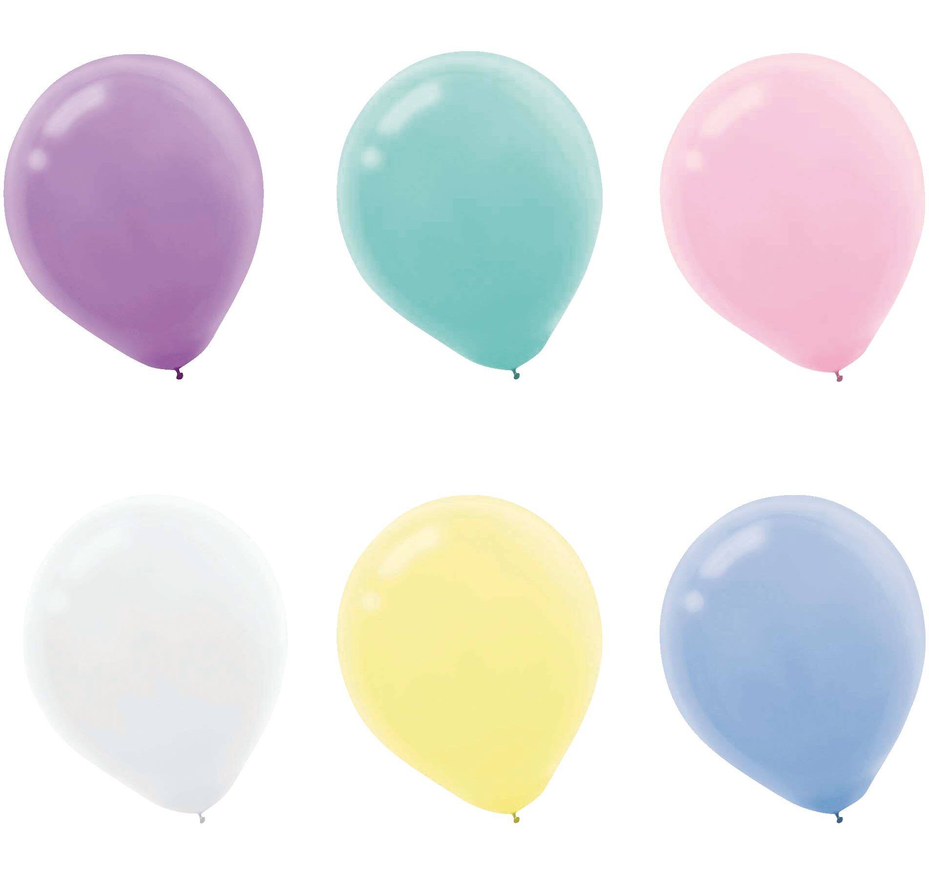 Assorted Pastel Latex Balloons, 12-inch, 72-pk