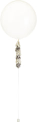 Tassel Fringe Balloon Weight Tail Accessory, Silver/White, 6-foot