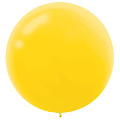 Sunshine Yellow Round Latex Balloons, 24-inch, 4-Pack