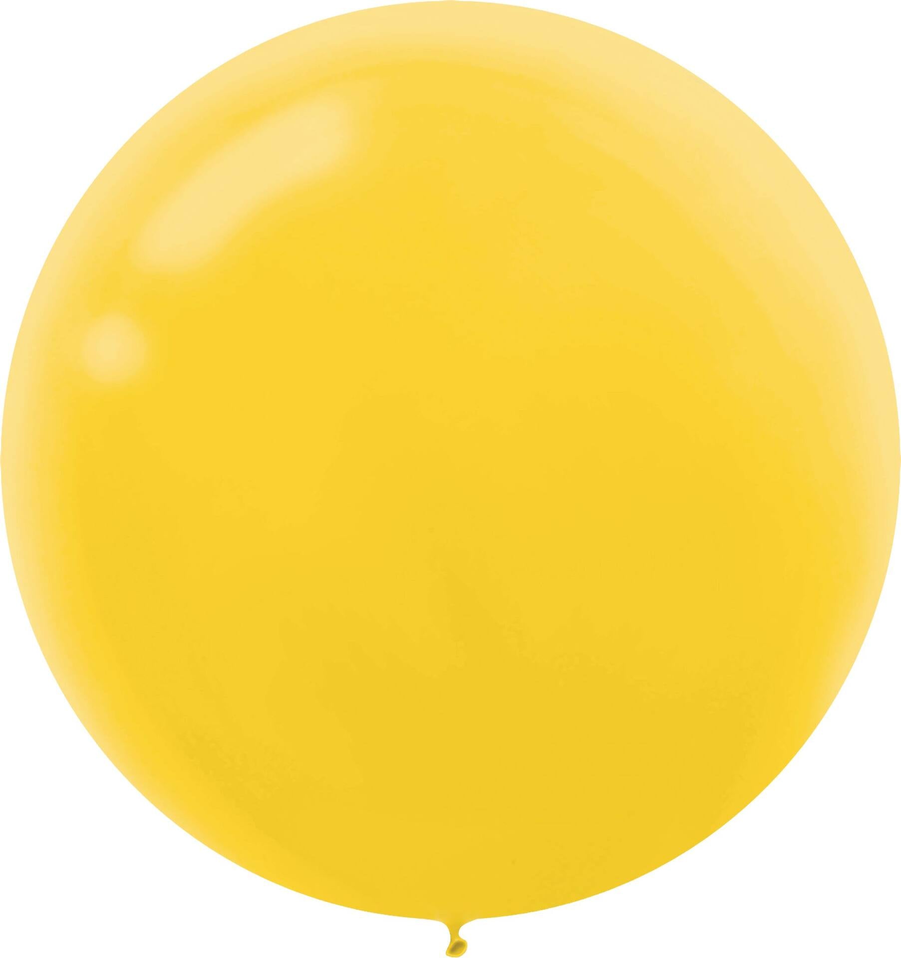 Sunshine Yellow Round Latex Balloons, 24-inch, 4-Pack