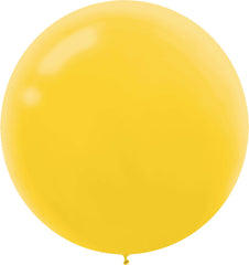 Sunshine Yellow Round Latex Balloons, 24-inch, 4-Pack