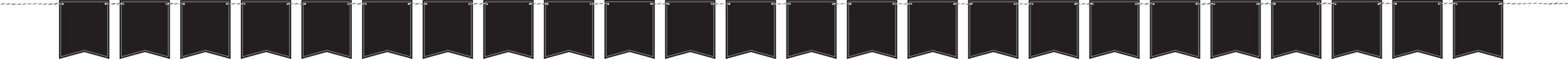Chalkboard Pennant Banner, Black, 15-foot, 24-pk
