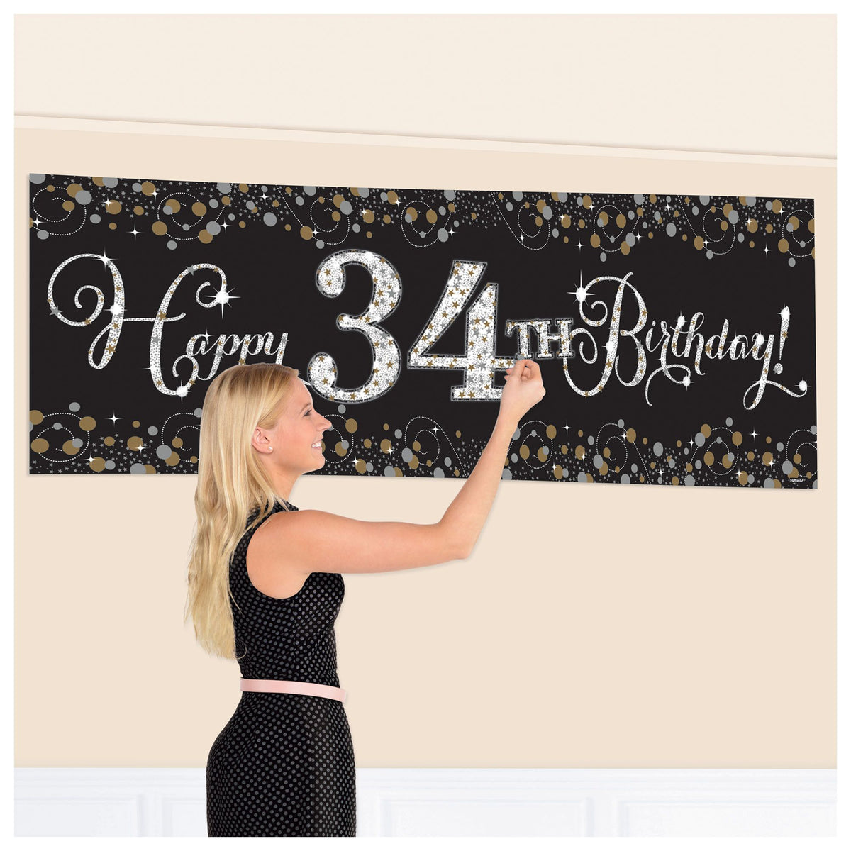 Sparkling Celebration Personalized Birthday Banner