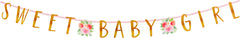 Floral Baby Letter Banner Kit, Gold/Pink, 8.5-foot, 2-pk