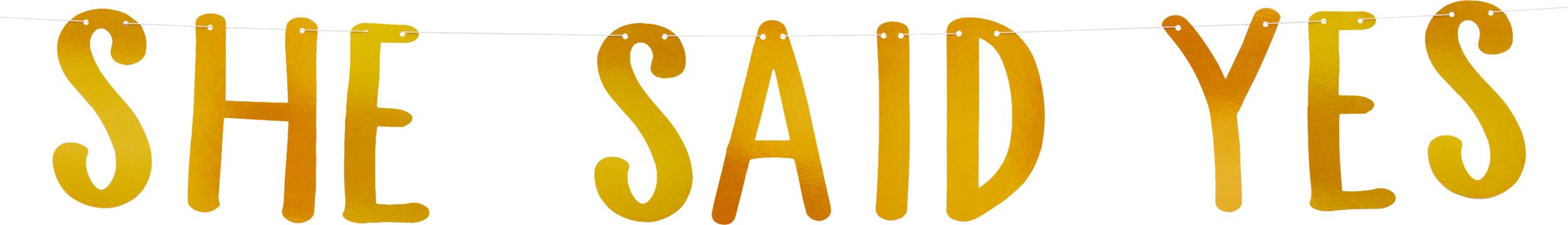 Miss to Mrs She Said Yes Banner, Mint/Gold, 11-foot, 2-pk