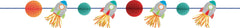 Blast Off Birthday Garland Banner, Multi-Colored, 5-ft, 2-pk