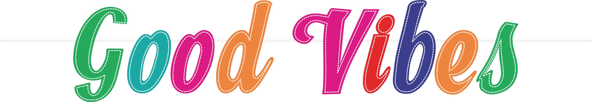 Good Vibes Letter Banner, Multi-Colored, 5.5-foot