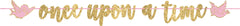 Disney Once Upon A Time Glitter Garland Banner, Gold/Pink, 12-foot