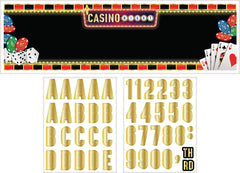Roll the Dice Casino Banner, Black/Gold, 65-inch Customizable Garland