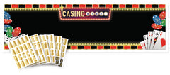 Roll the Dice Casino Banner, Black/Gold, 65-inch Customizable Garland