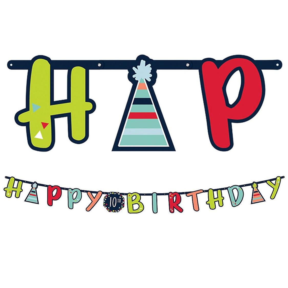 A Reason to Celebrate Happy Birthday Customizable Banner, Blue/Red, 1-foot