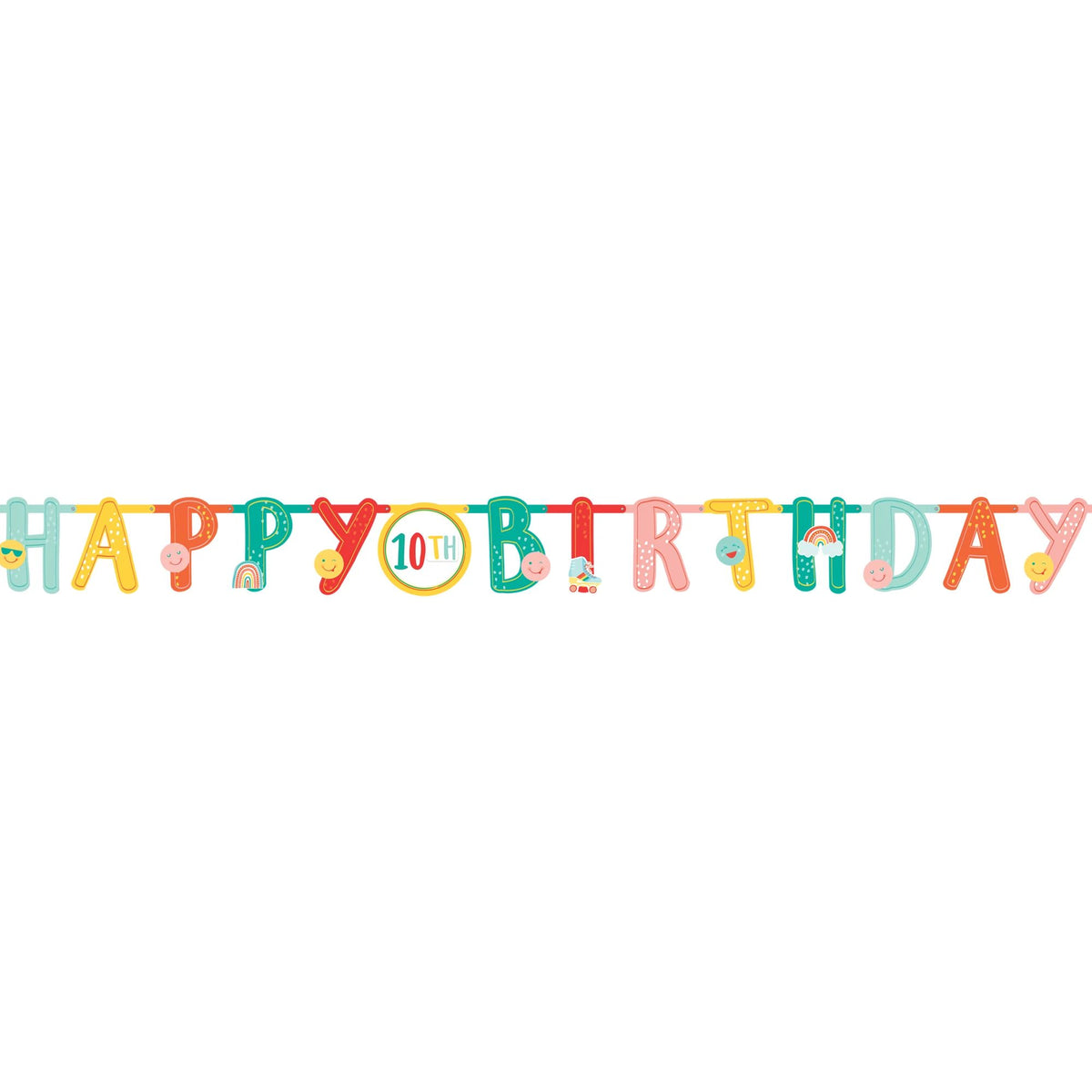 All Smiles Happy 10th Birthday Banner