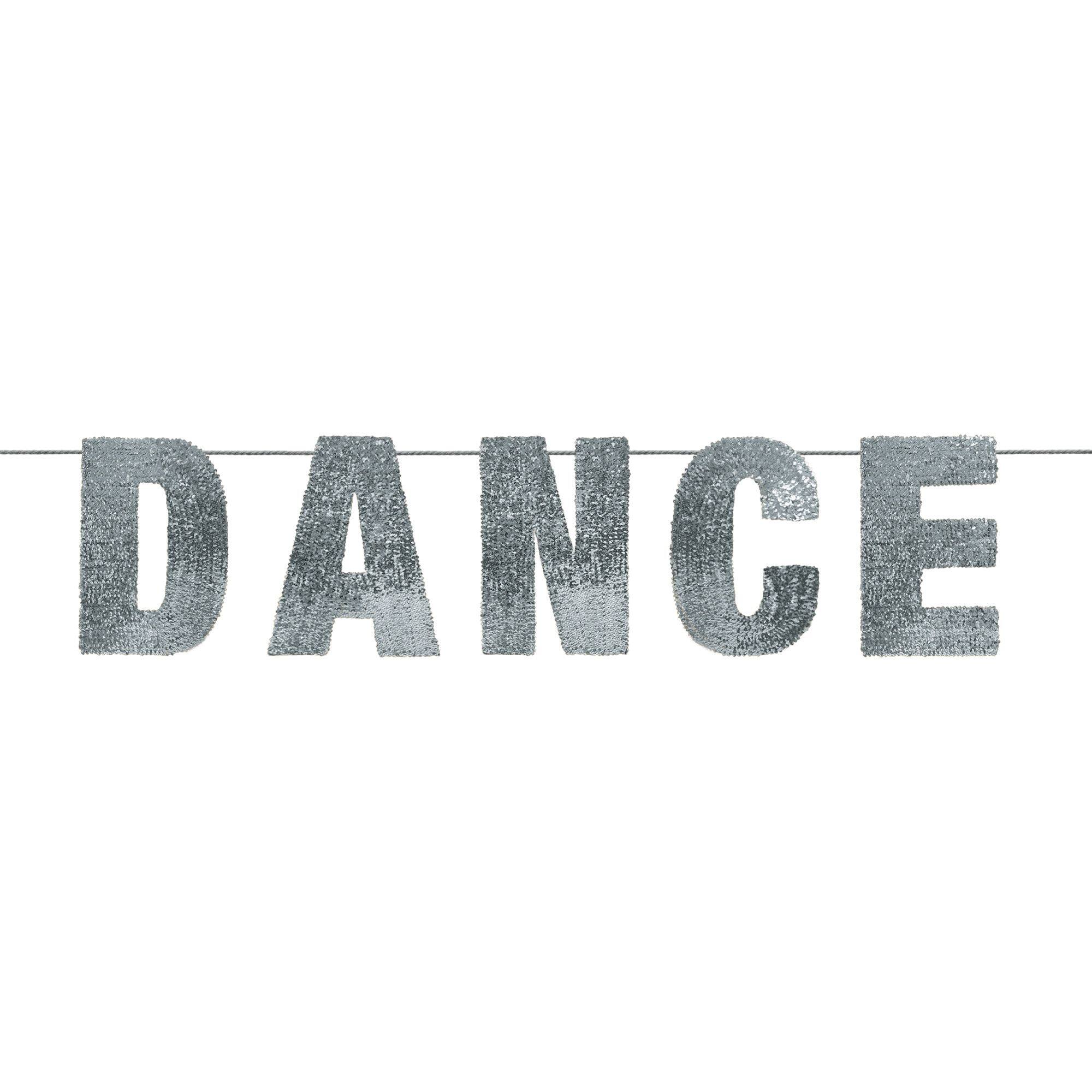 Silver Sequin Dance Garland Banner, 5-inch