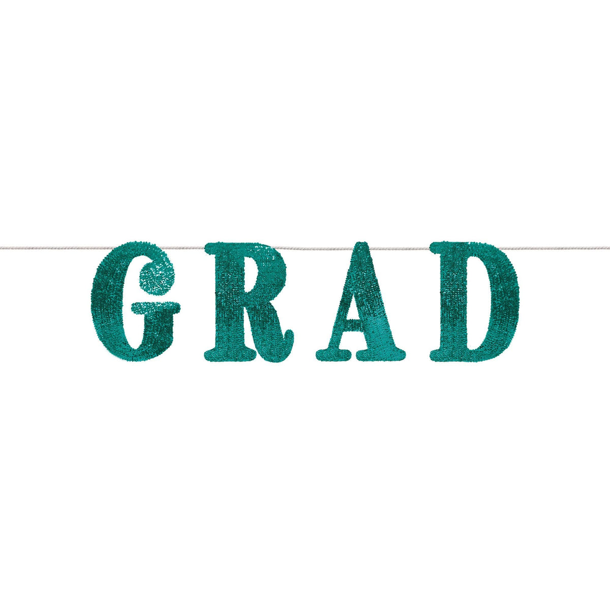 Follow Your Dreams Grad Sequin Banner, Green, 13-inch