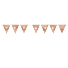 Woo Hoo Pennant Garland Banner, Rose Gold, 7.3 inch