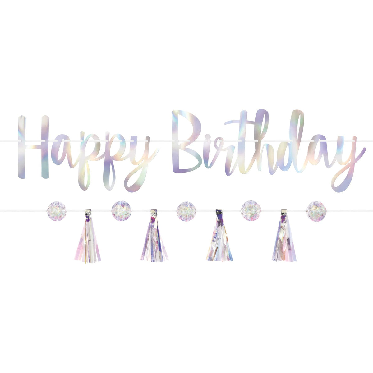 Luminous Iridescent Happy Birthday Banner Kit for Kids