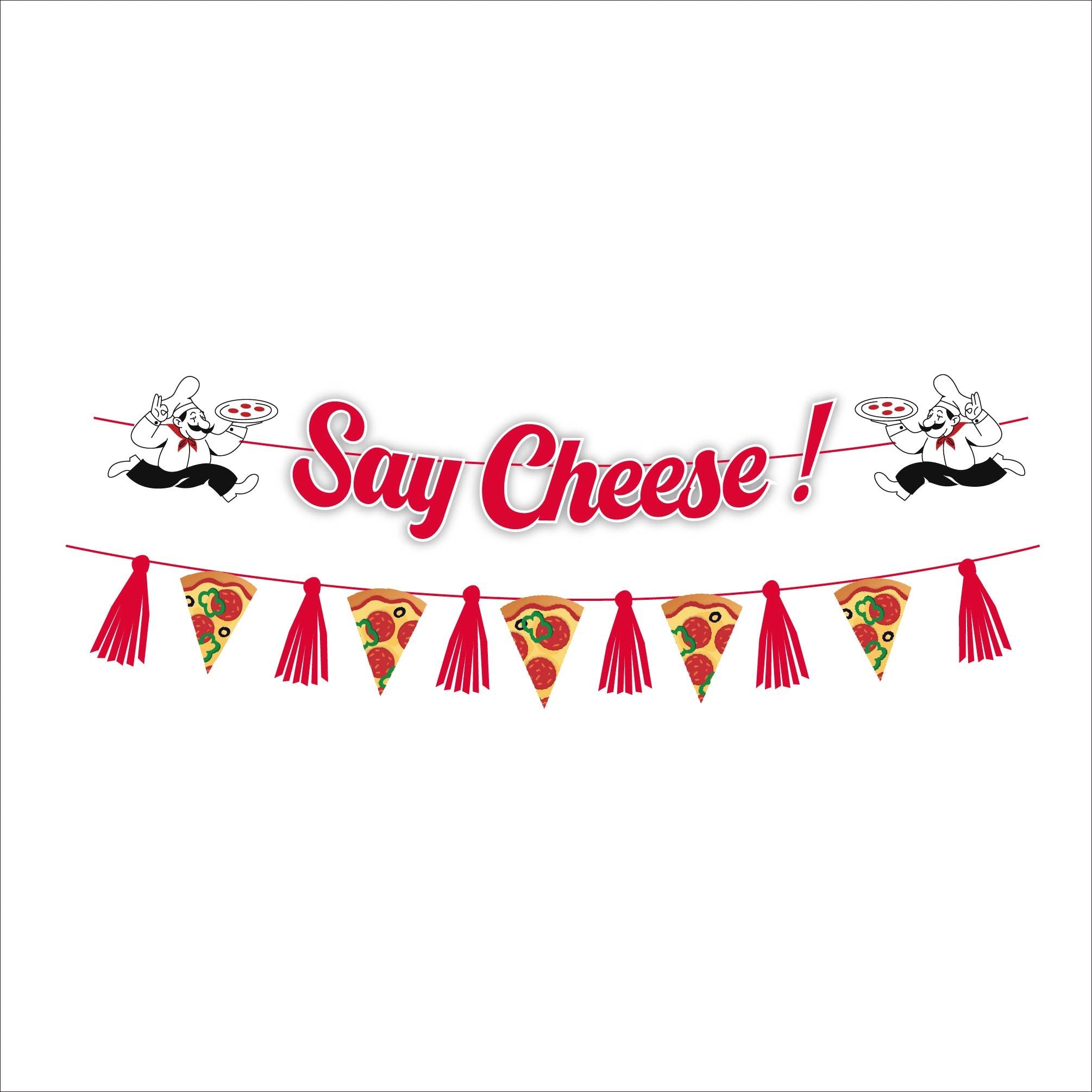 Pizza Felt Banner, Multi-Color, 2-pc