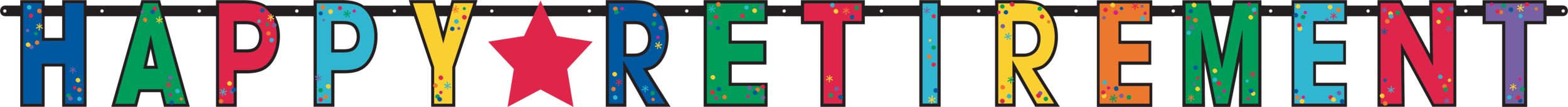 Happy Retirement Hanging Garland Banner, Multi-Colored, 12-ft, 2-pk