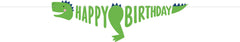 Dino-Mite Dinosaur Banner, Green/Blue/Orange, 12.75 inch, 2-pk