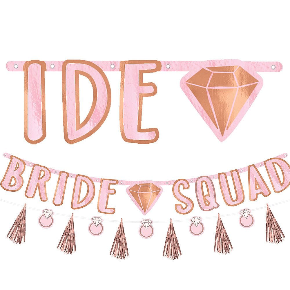 Blush Bride Squad Banner, Rose Gold, 12-inch