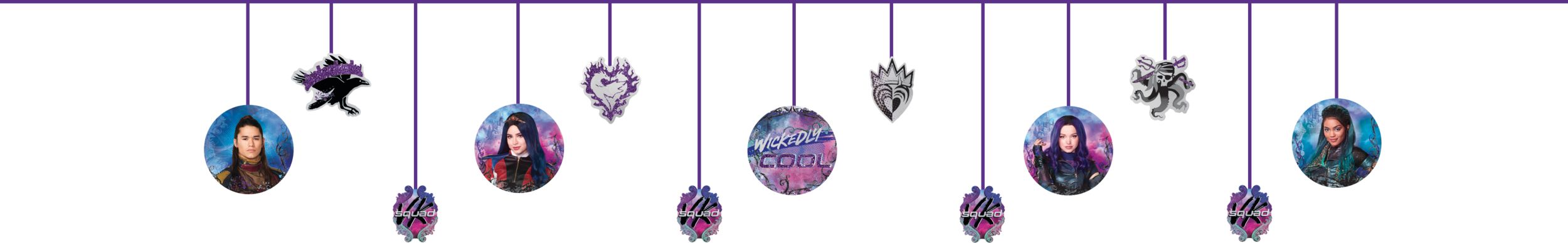 Disney Descendants "Rock The Town" Banner, Purple/Blue, 30.75-inch, 2-pk