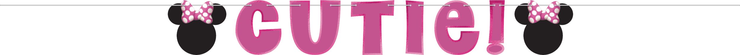 Disney Minnie Mouse Happy Birthday Banner, Pink/Black, 10-ft, 2-pk