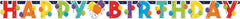 Birthday Balloon Happy Birthday Garland Banner, 1-foot, 4-pk