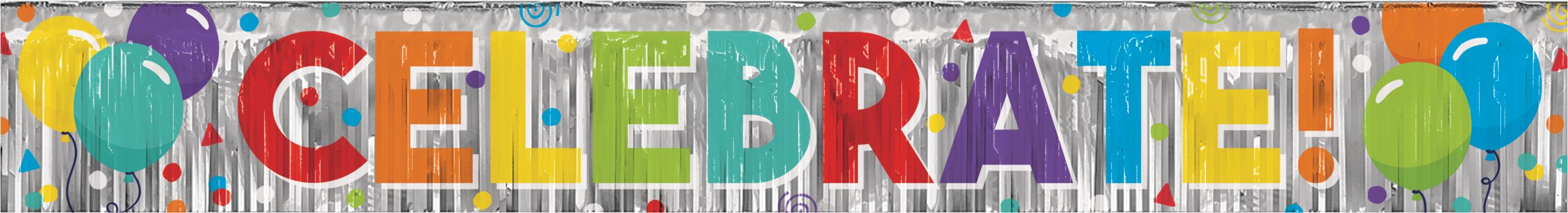 Birthday Balloon Happy Birthday Garland Banner, 1-foot, 4-pk