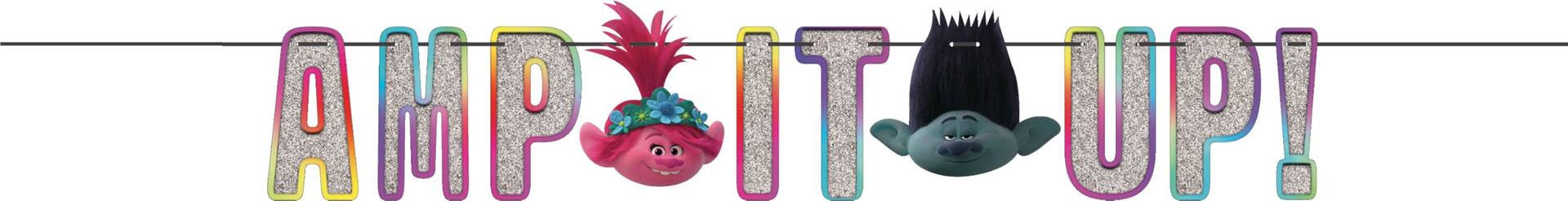 Trolls Happy Birthday Customizable Garland Banner, 10.5-ft, 2-pk
