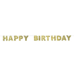 Golden Age Happy Birthday Gold Letter Banner