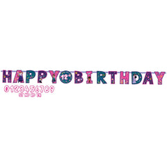 Disney Encanto Customizable Birthday Banner, Purple/Pink, 10.5-foot
