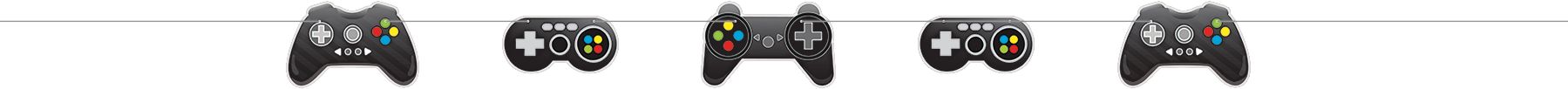 Level Up Birthday Banner, Game Controller, Green/Black, 6.5-inch, 2-pk