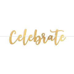 Gold Motif Celebrate Banner