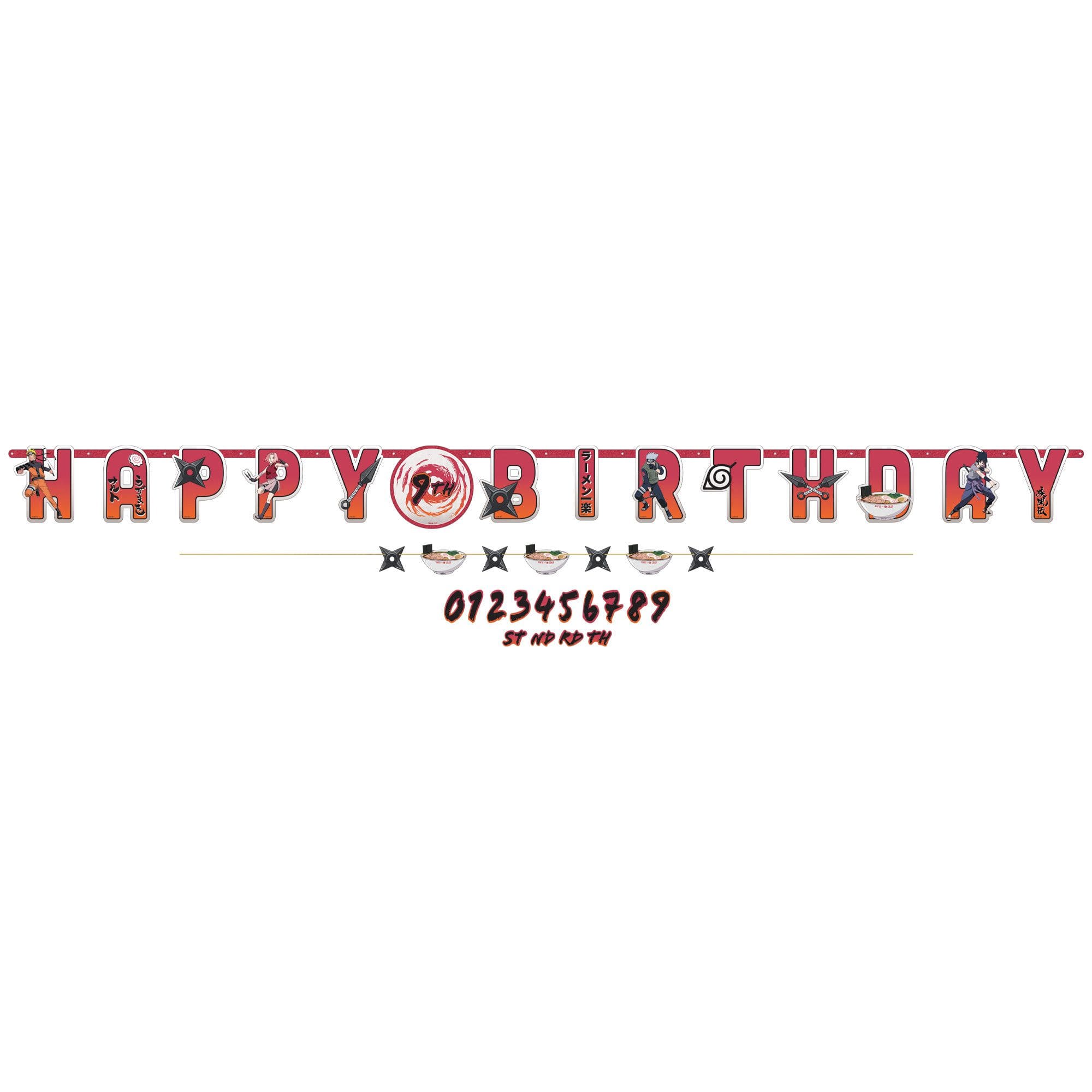 Naruto Jumbo Cardstock Birthday Letter Banner