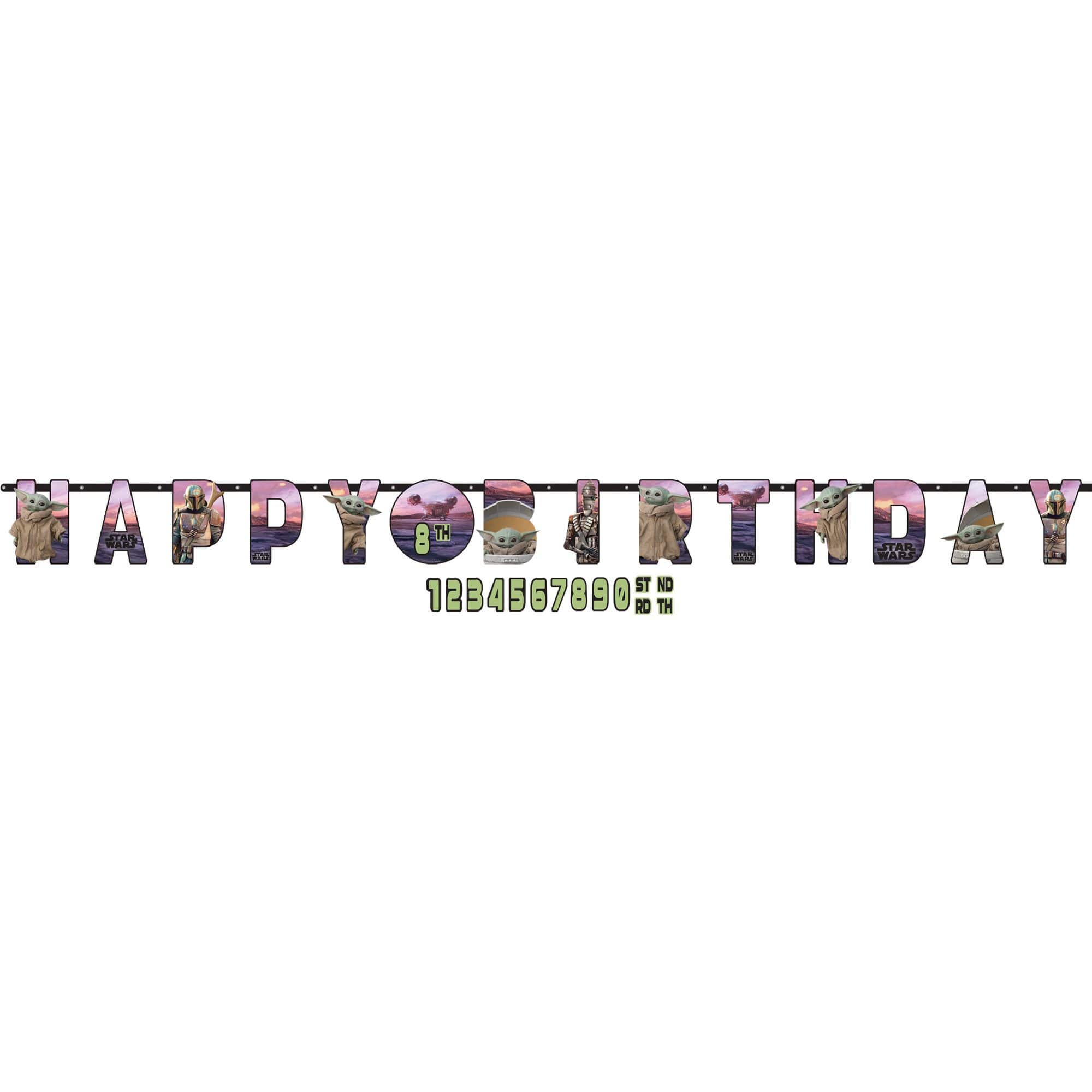 Disney Star Wars Mandalorian, Customizable Banner, Purple/Green, 10-foot