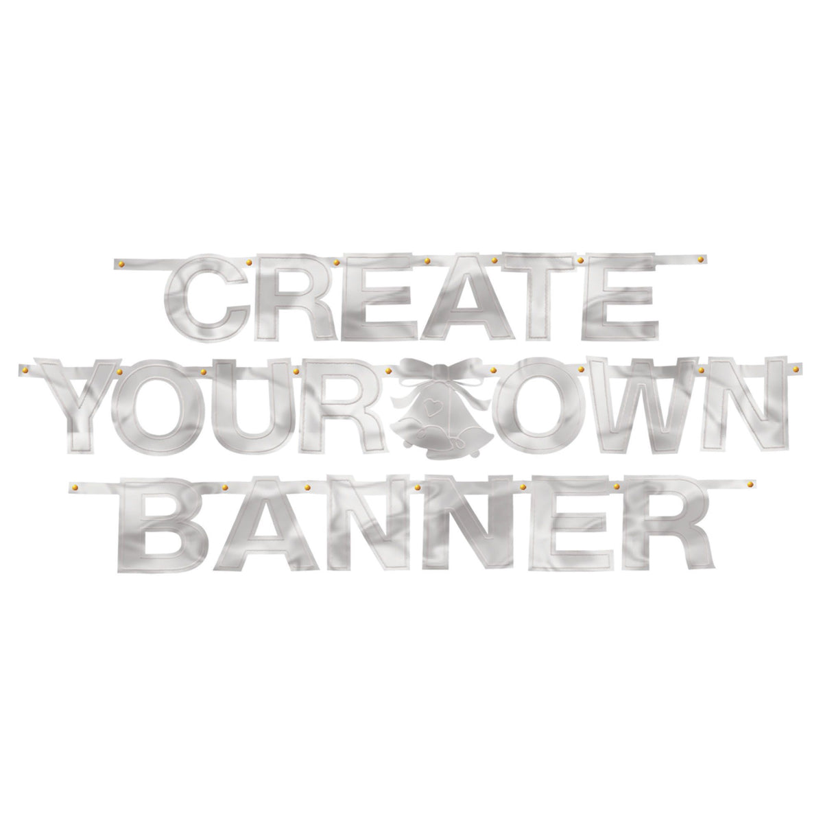 Silver DIY Customizable Garland Banner, 12-foot, Wedding