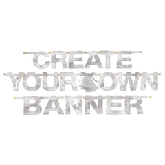 Silver DIY Customizable Garland Banner, 12-foot, Wedding