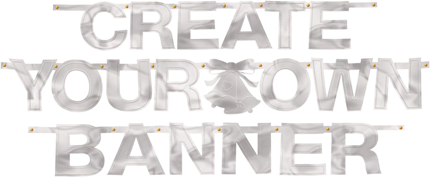 Silver DIY Customizable Garland Banner, 12-foot, Wedding