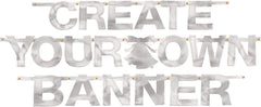 Silver DIY Customizable Garland Banner, 12-foot, Wedding