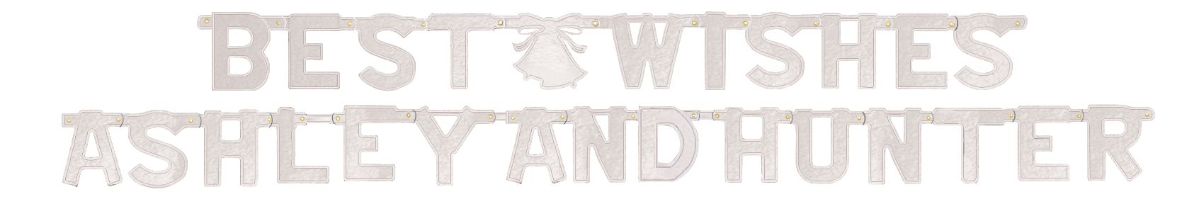 Silver DIY Customizable Garland Banner, 12-foot, Wedding
