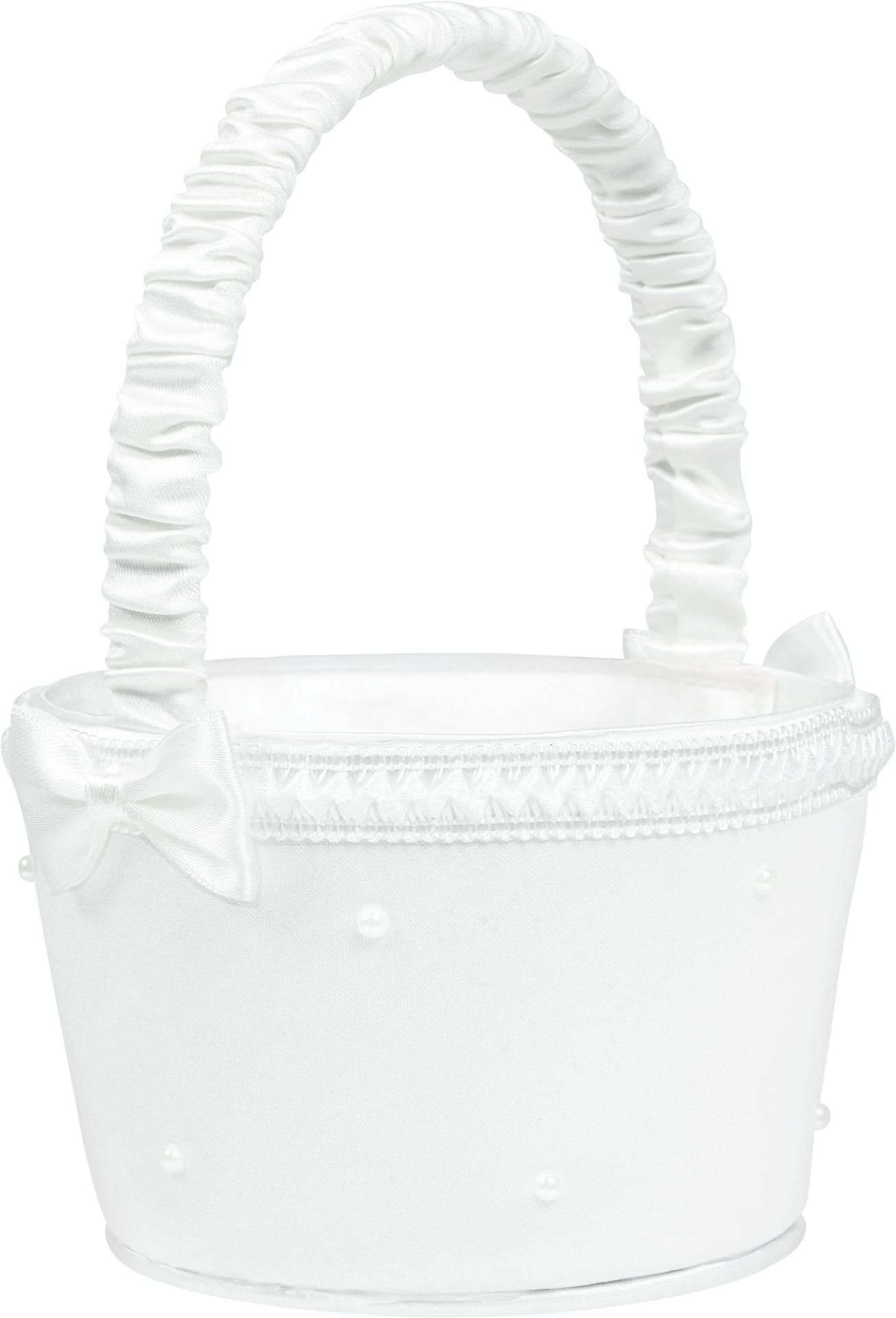 Pearl Flower Girl Basket, White, One Size, for Wedding