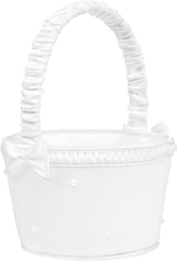 Pearl Flower Girl Basket, White, One Size, for Wedding