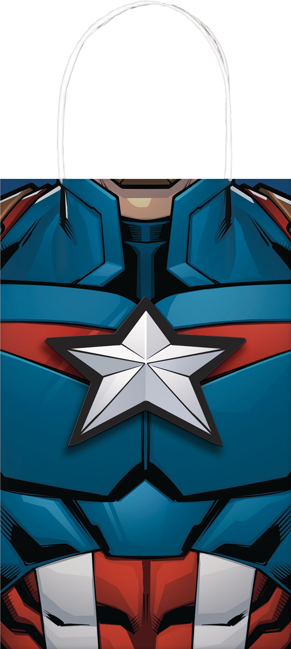 Marvel Avengers Customizable Paper Kraft Gift Bags, Red/Blue, 8.5 inch, 8-pk