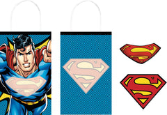 DC Justice League Customizable Kraft Gift Bags, 8.5-inch, 8-pk