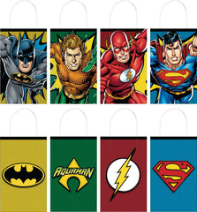 DC Justice League Customizable Kraft Gift Bags, 8.5-inch, 8-pk
