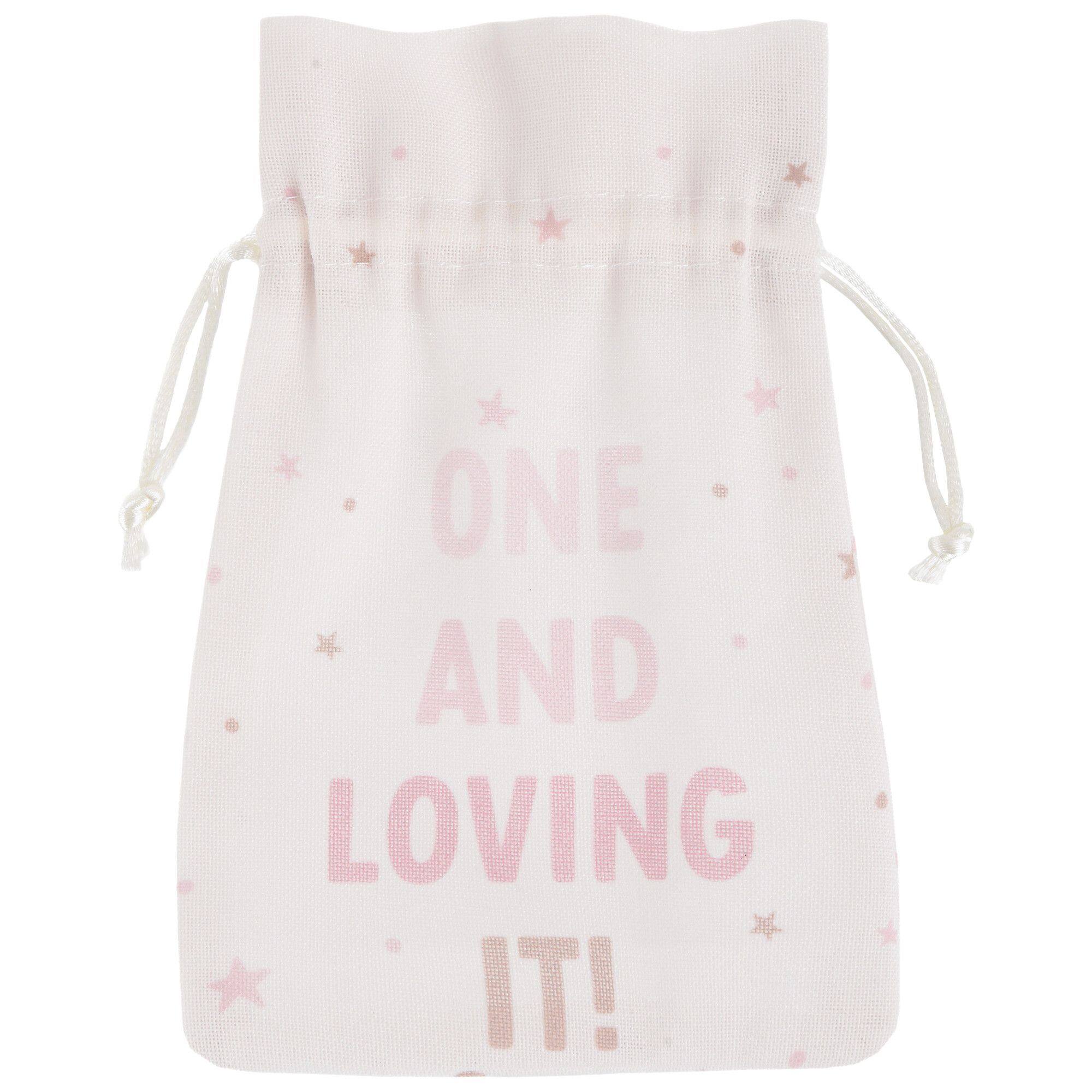1st Birthday Fabric Favor Pouch, 8-pk