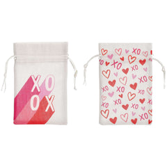 Valentine's Day Canvas Favor Bags, Assorted, 12-pk