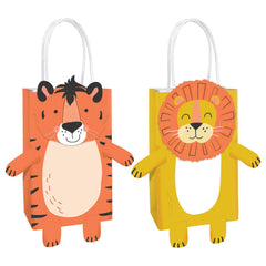 Get Wild Lion Paper Kraft Gift Bags, Orange/Yellow, 12-inch, 8-pk