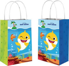 Baby Shark Kraft Gift Bags, Blue/Green, 8.5-inch, 8-pk