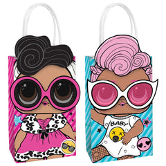 L.O.L Surprise! Customizable Paper Kraft Gift Bags, Pink/Blue, 8-inch, 8-pk